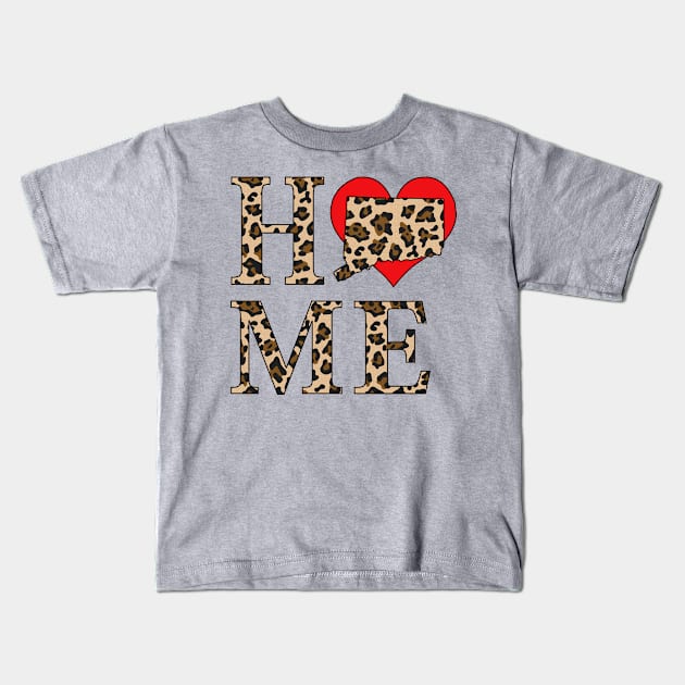 Connecticut Home Leopard Print Kids T-Shirt by SunburstGeo